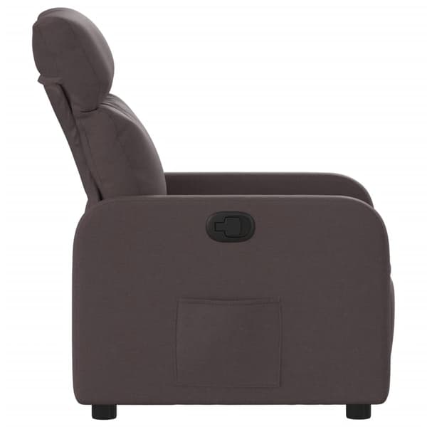 Reclinerfåtölj mörkbrun tyg