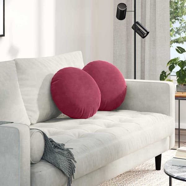 Sittkuddar 2 pcs Vinröd Ø 40 x 13 cm Sammet