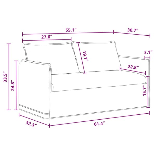 Soffa Mörkgrå 156 x 82 x 85 cm tyg