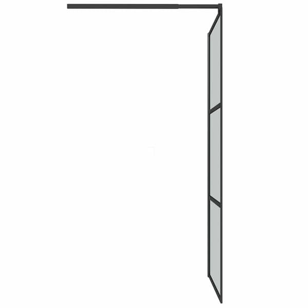 Duschvägg 100x195cm halvfrostat ESG-glas svart
