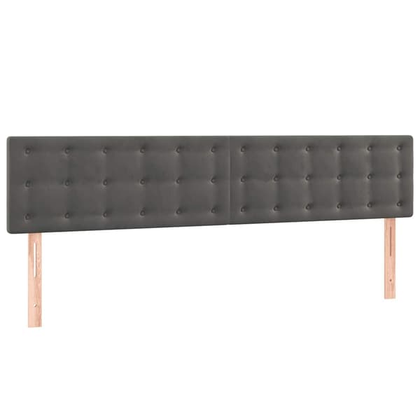 Ramsäng med madrass mörkgrå 120x190 cm sammet