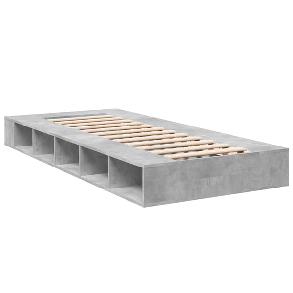 Sängram betonggrå 100x200 cm konstruerad trä