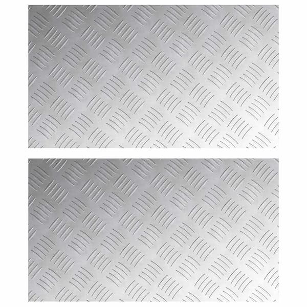 Trappsteg Rektangulär 2 pcs Silver 70 x 40 cm Aluminium