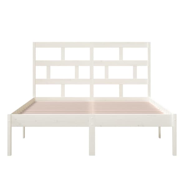 Sängram vit massiv furu 140x200 cm