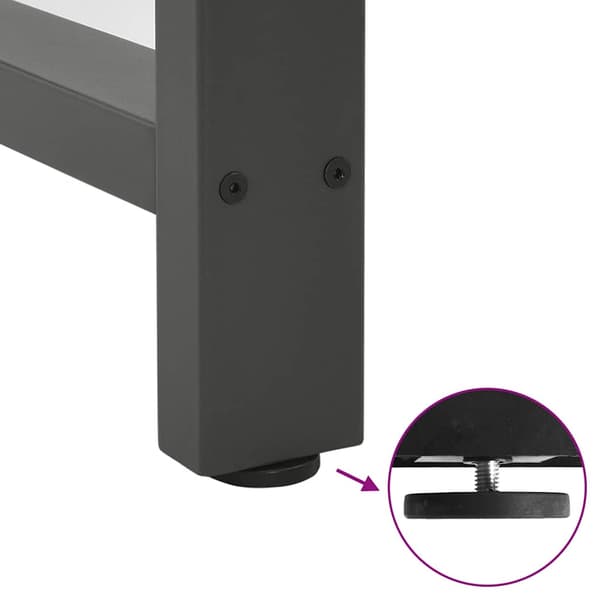 Matbordsben antracit 2 st 90x(72-73) cm stål