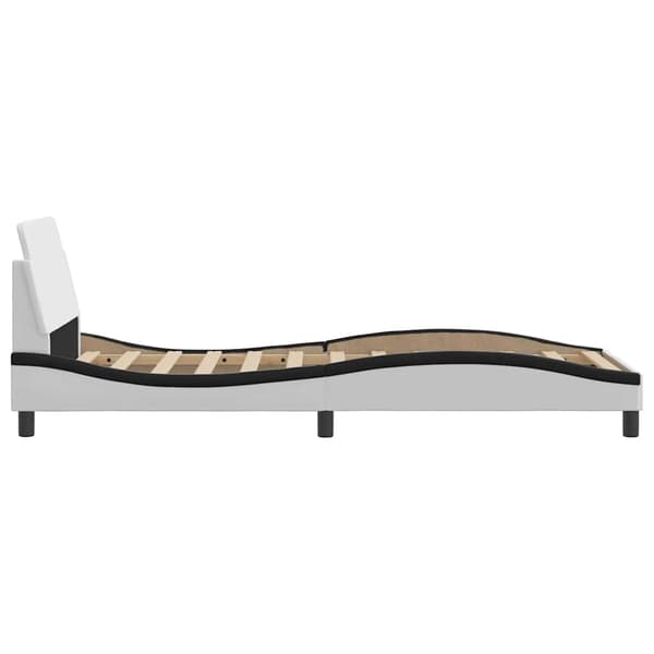 Bed Frame "Dover" White&Black 90x190 cm Faux Leather