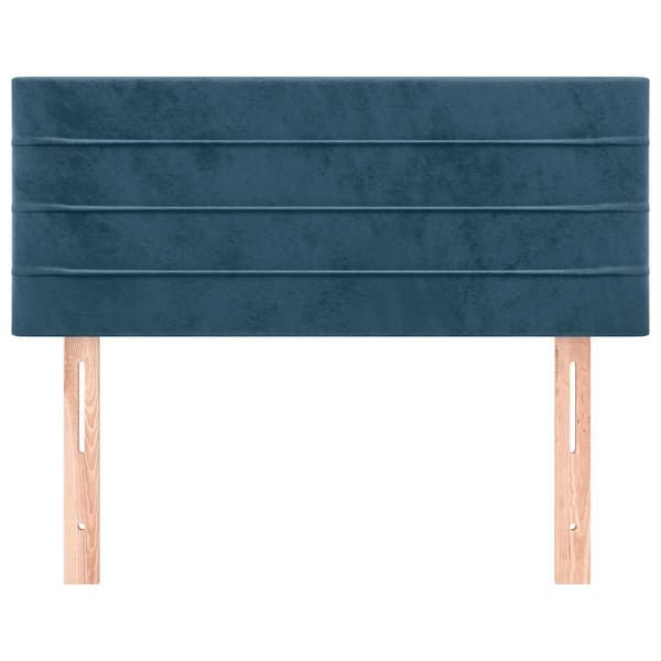 Sänggavel mörkblå 90x5x78/88 cm sammet