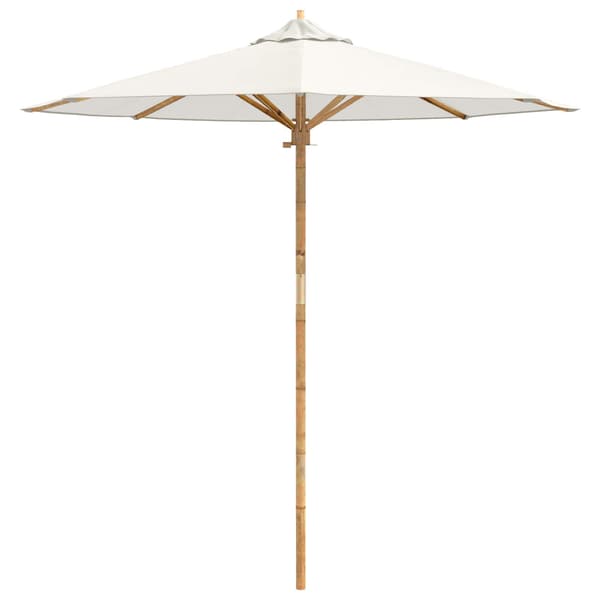 Trädgårdsparasol Krämvit Ø 217 x 230 cm Bambu