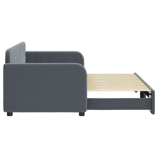 Dagbädd utdragbar mörkgrå 80x200 cm sammet
