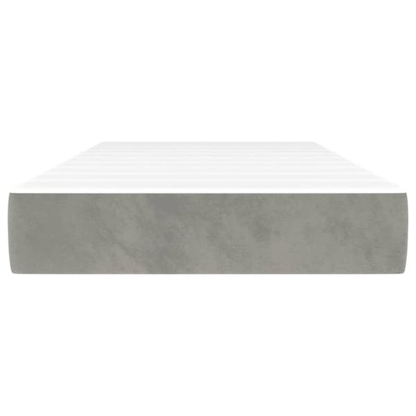 Pocketresårmadrass medium ljusgrå 90x200x20 cm sammet