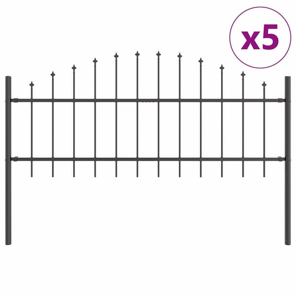 Trädgårdsstängsel Woerden 5 pcs Grå