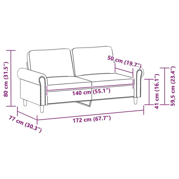 2-sitssoffa cappuccino 140 cm konstläder