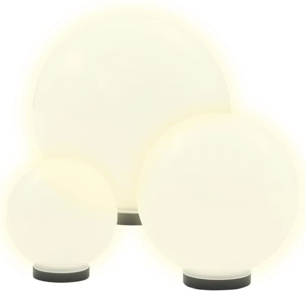 Globlampa LED set 3 st sfäriska 20/30/40 cm PMMA