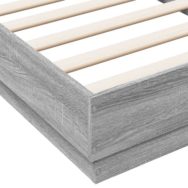 Sängram grå sonoma 75x190 cm konstruerad trä