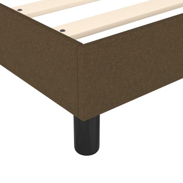 Boxspring-sängram mörkbrun 90x200 cm tyg