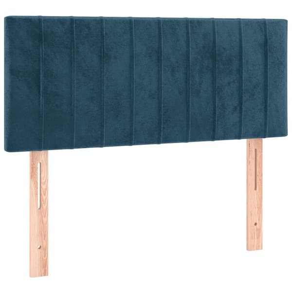 Ramsäng med madrass mörkblå 80x200 cm sammet