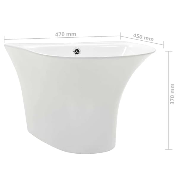 Handfat Vit 47 x 45 x 37 cm Glaserad keramik