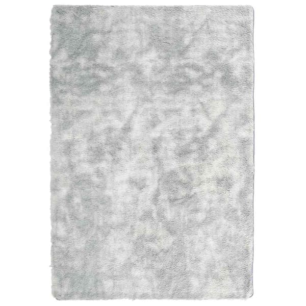 Ryamatta med lång lugg NAVARRA silvergrå 200x290 cm polyester