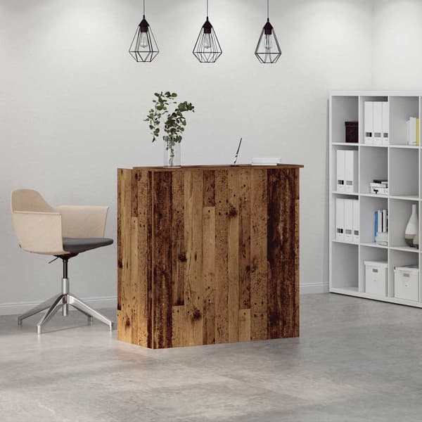 Receptionsdisk åldrat trä 100x50x103,5 cm konstruerat trä