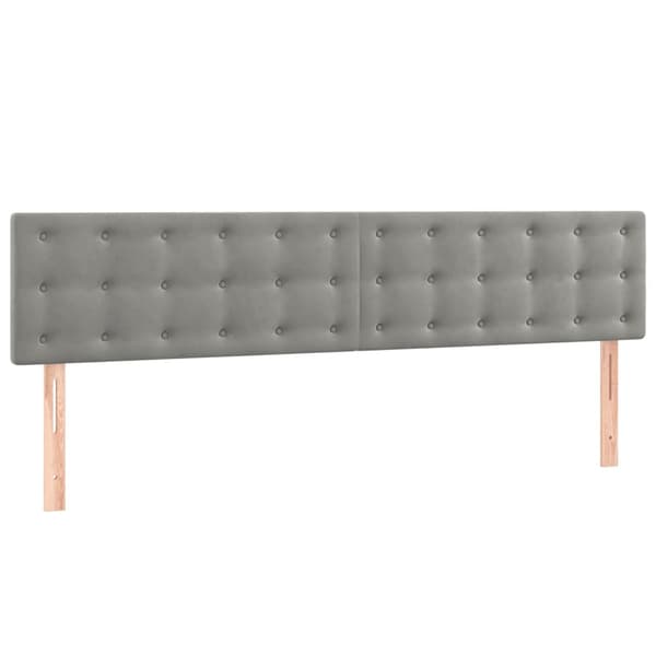 Ramsäng med madrass ljusgrå 180x200 cm sammet