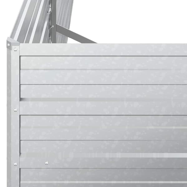 Odlingslåda upphöjd galvaniserat stål 160x80x77 cm silver