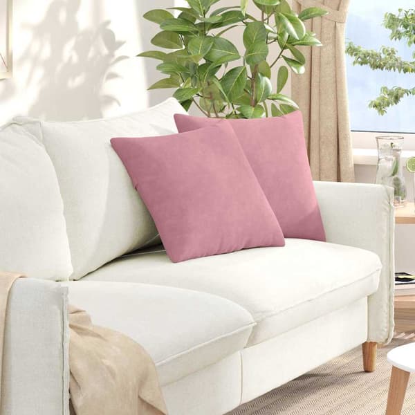 Sofakuddar 2 pcs Rosa 45 x 45 cm Kordread tyg