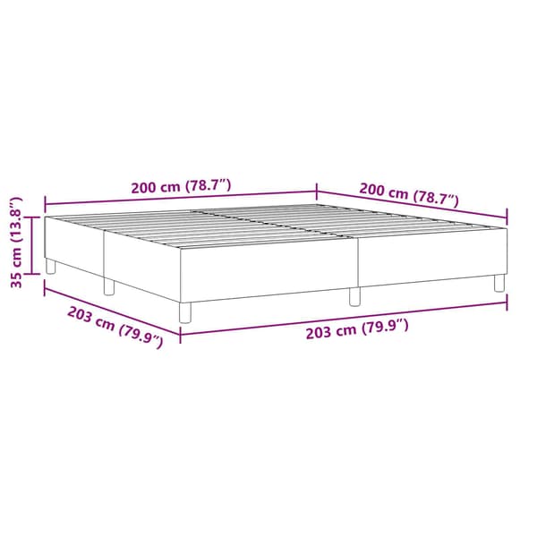 Plattform sängram Ljusgrå 200 x 200 cm Kordread tyg