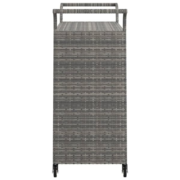 Serveringsvagn med låda grå 100x45x97 cm konstrotting