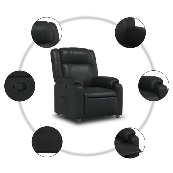 Reclinerfåtölj svart konstläder