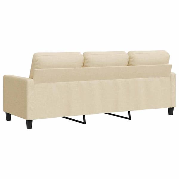 3-sitssoffa gräddvit 180 cm tyg