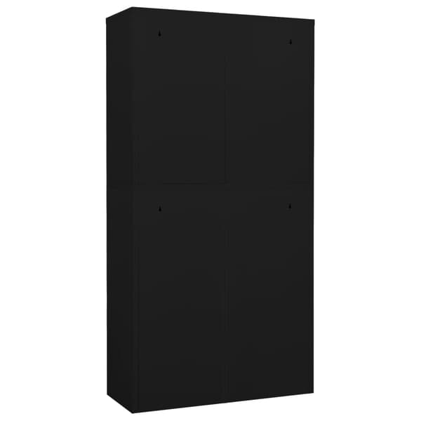 Dokumentskåp svart 90x40x180 cm stål