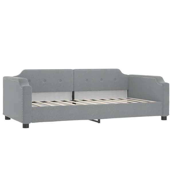 Dagbädd utdragbar ljusgrå 100x200 cm tyg