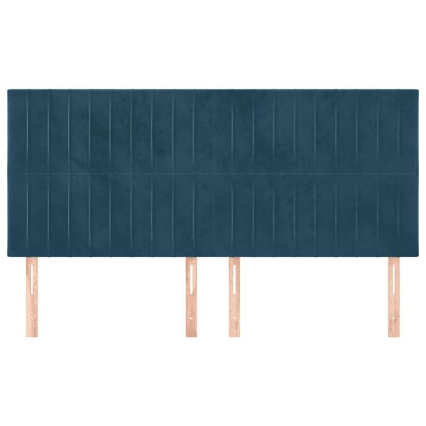 Sänggavel mörkblå 160x5x118/128 cm sammet