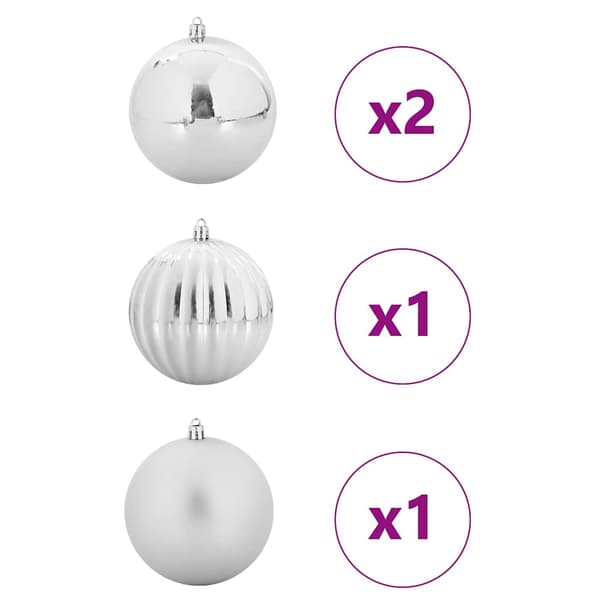 Julkulssats XXL 4 pcs Silver Plast