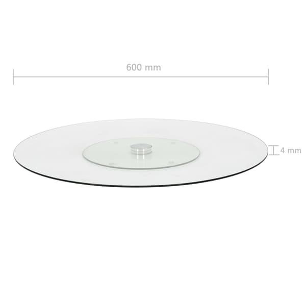 Snurrbar serveringsbricka transparent 60 cm härdat glas