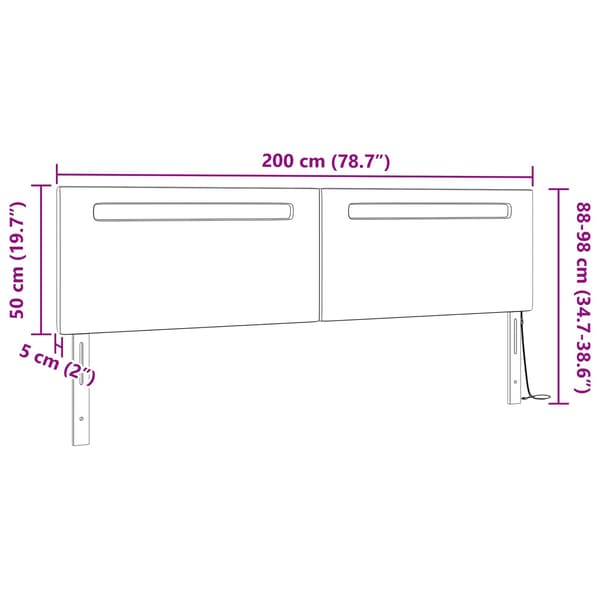 LED huvuddyna Grå 200 cm Konstläder