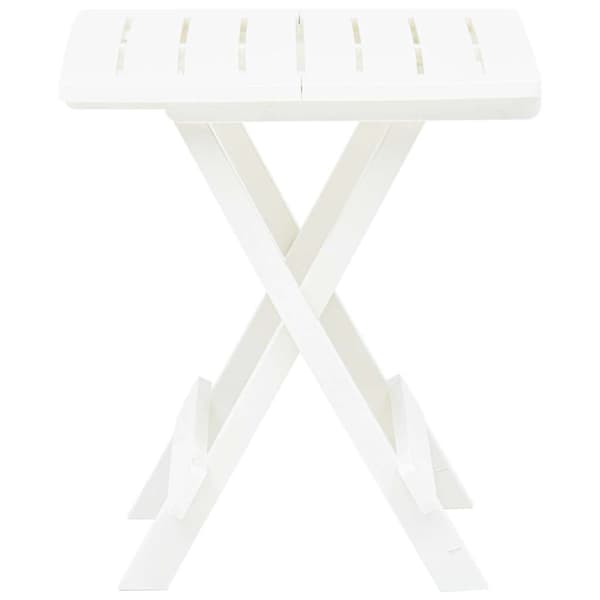 Hopfällbart trädgårdsbord vit 45x43x50 cm plast