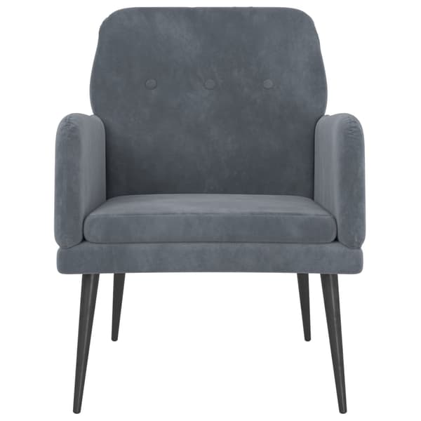 Fåtölj mörkgrå 62x79x79 cm sammet