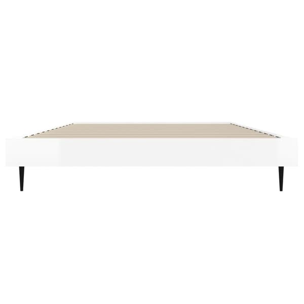 Sängram vit högglans 90x200 cm konstruerad trä