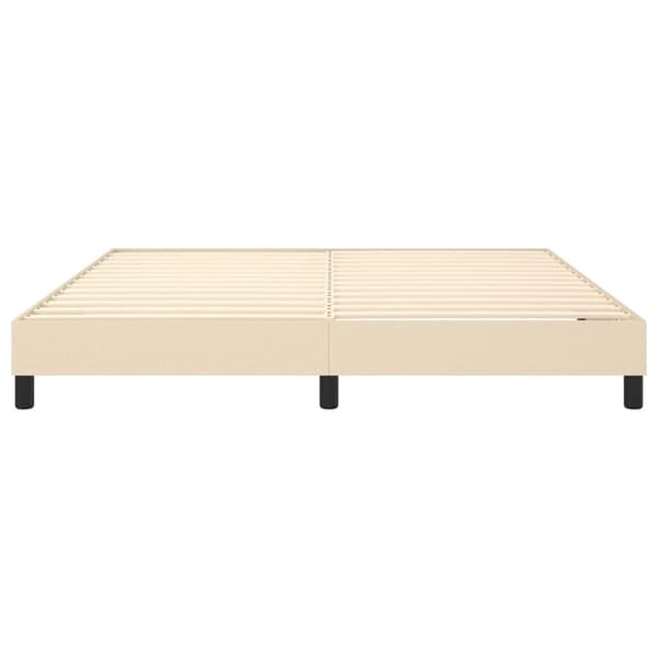 Boxspring-sängram gräddvit 160x200 cm tyg