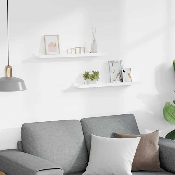 Tavellist 2 st vit 60x9x3 cm MDF