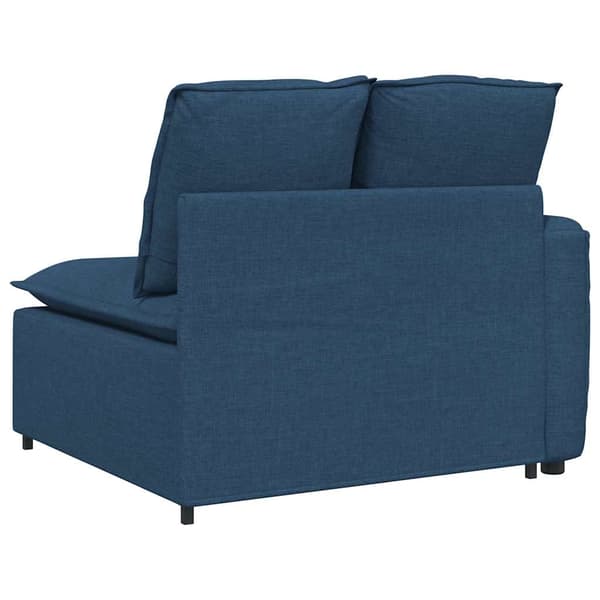 Modulär soffa armstödsändmodul med dynor blå 100 cm