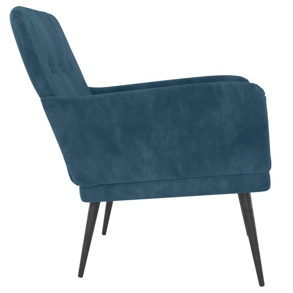 Fåtölj blå 62x79x79 cm sammet