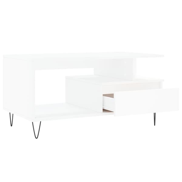 Soffbord vit 90x49x45 cm konstruerat trä