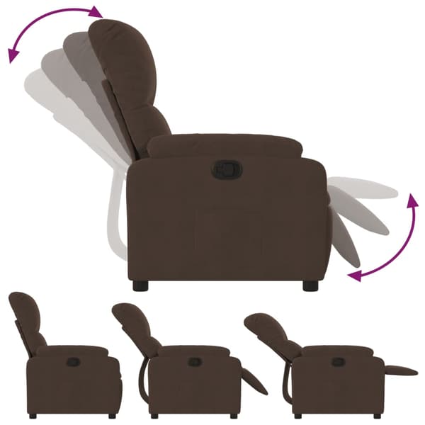 Reclinerfåtölj brun mikrofibertyg