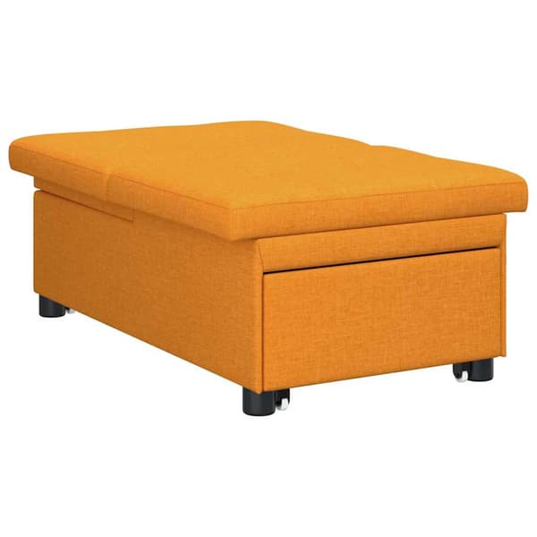 Pull Out Sofa Bed Mörkgul 194 x 50 x 82 cm tyg