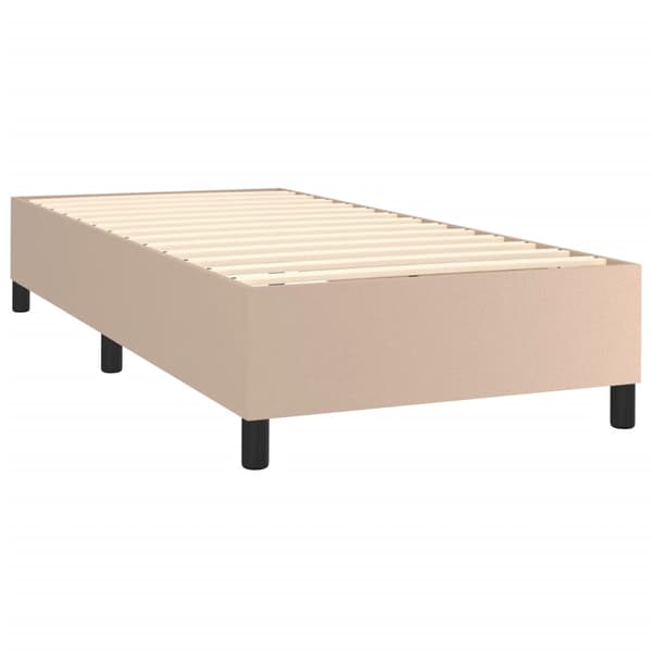 Boxspring-sängram cappuccino 90x200 cm konstläder