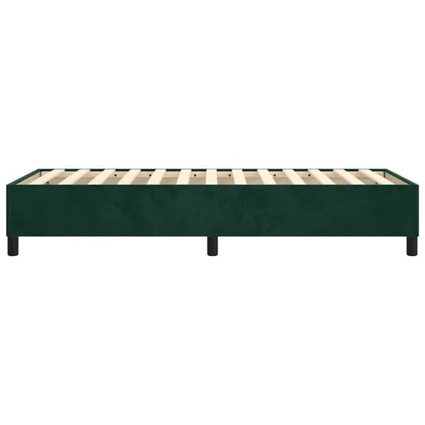 Boxspring-sängram mörkgrön 90x200 cm sammet