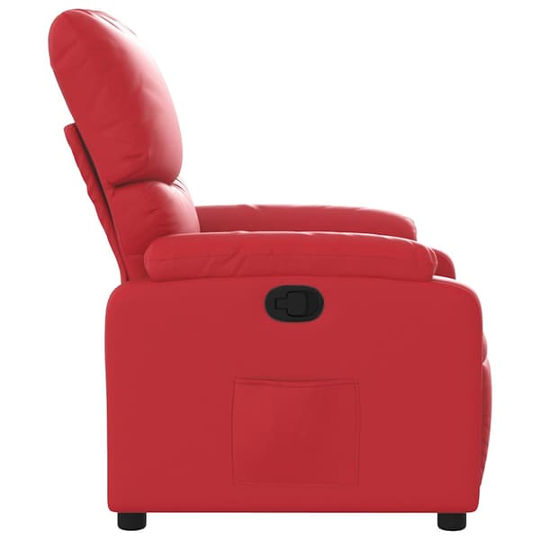 Reclinerfåtölj röd konstläder
