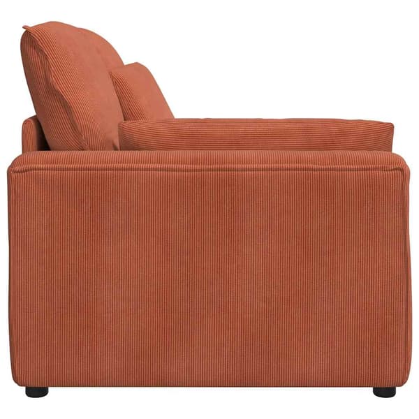 Modulär soffa armstödsändmodul med dynor röd orange 100 cm